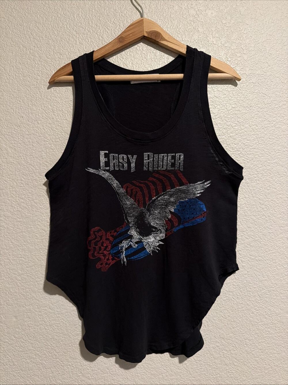 Brokendown Easy Rider Tank Top Graphic Print Grunge Y2k Festival Eagle Flag USA